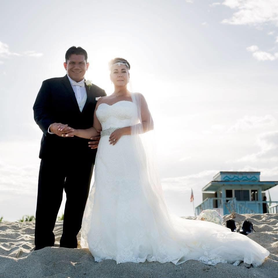 Andrea and George, wedding day
