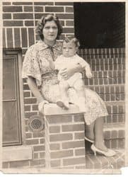Grandma Fay, on the stoop