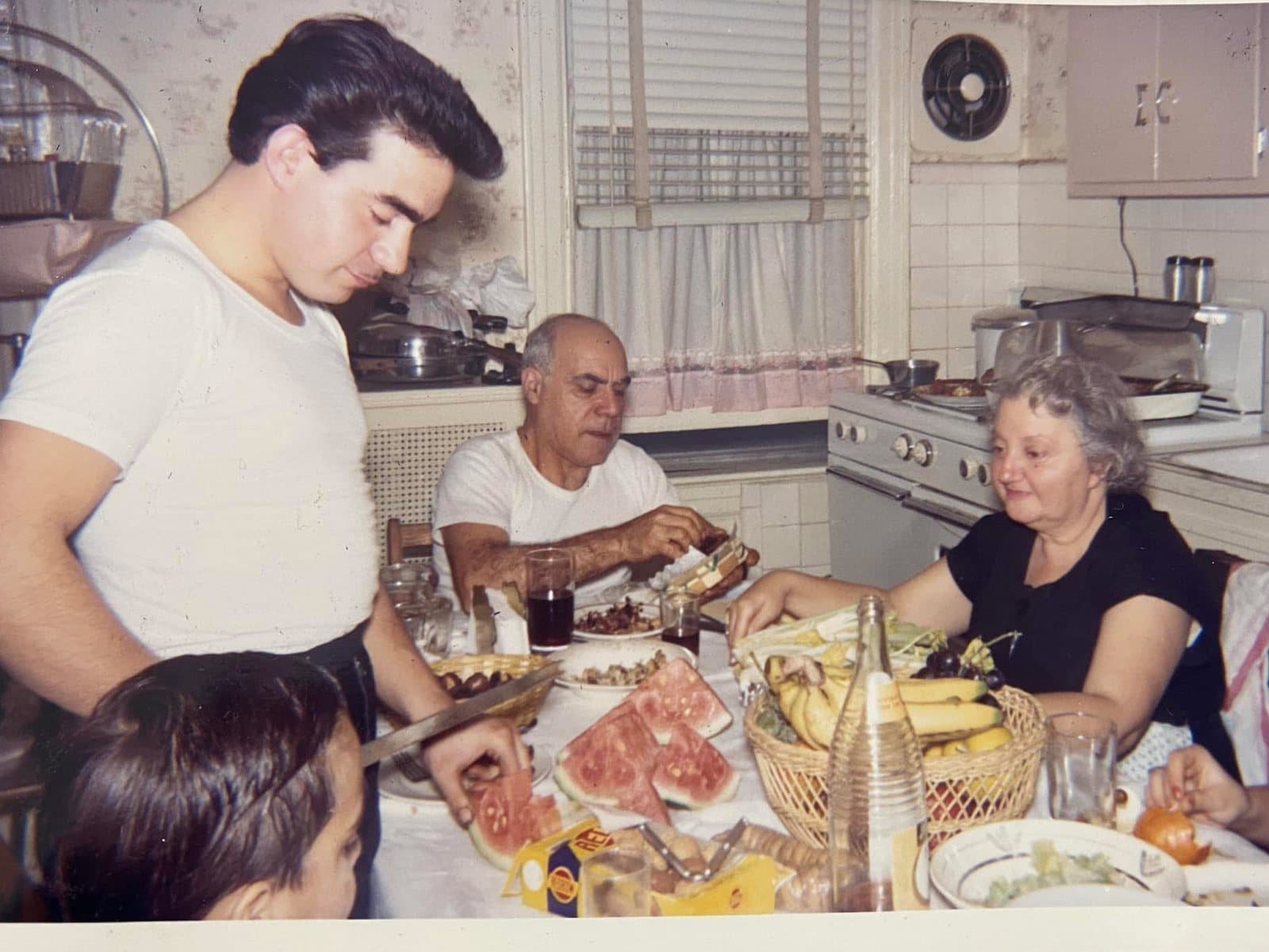 Dinner at Grandma and Grandpa Pizzo's house, Brooklyn