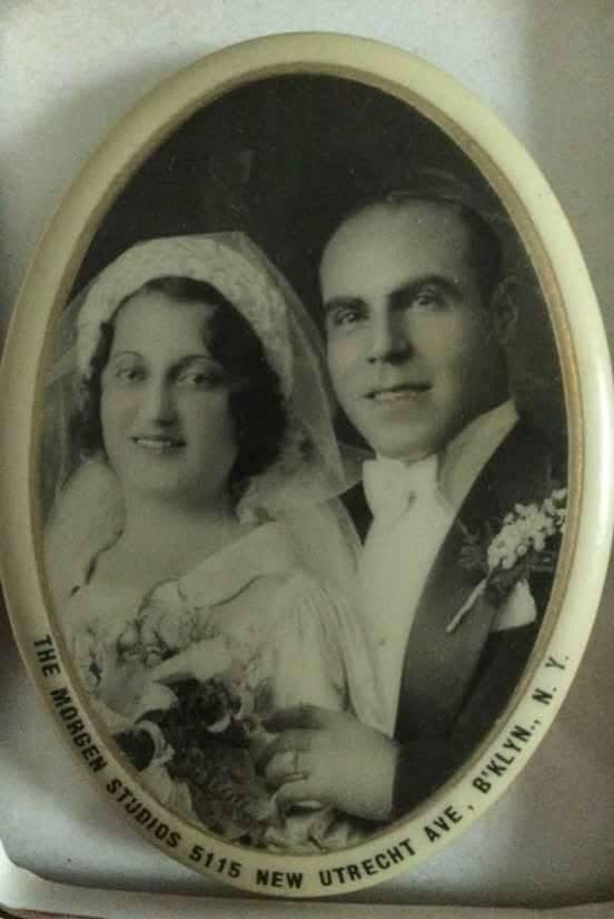 Grandma and Grandpa Pizzo, wedding portrait, New Utrecht Avenue, Brooklyn